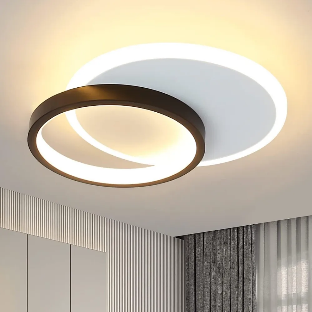 Best Nettlife Plafonnier LED 12 W Lampe de 3000 K Blanc Chaud Lampe de Chambre Lampe Design Moderne Plafond Salon Noir Rond pour