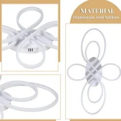 Sale Nettlife Plafonnier LED Dimmable Grand 100cm 90W Moderne Blanc avec Télécommande Design