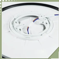 Sale Nettlife Plafonnier LED noir, IP44, 15W, avec détecteur de mouvement intérieur, lampe ronde de cave 30 cm, 4000K