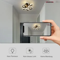 Sale Nettlife Plafonnier LED Noir 17W 3000K Lampe de Couloir Moderne Blanc Chaud Géométrie Design Métal pour Couloir Entrée Cuisine