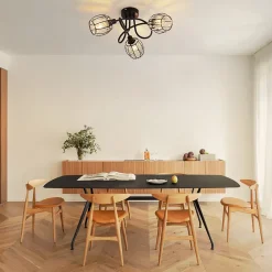 Sale Nettlife Spot 3er De Plafond En Cristal Noir Vintage E14 Pour Couloir Pivotant à 350 Industriel
