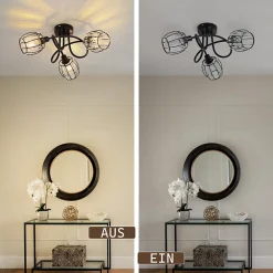 Sale Nettlife Spot 3er De Plafond En Cristal Noir Vintage E14 Pour Couloir Pivotant à 350 Industriel