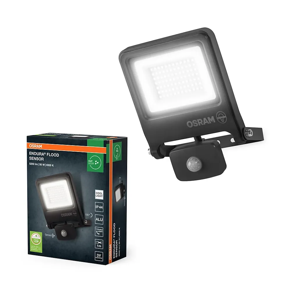 Best Osram Projecteur LED ENDURA FLOOD PC 50 W 4 000 K avec capteur gris