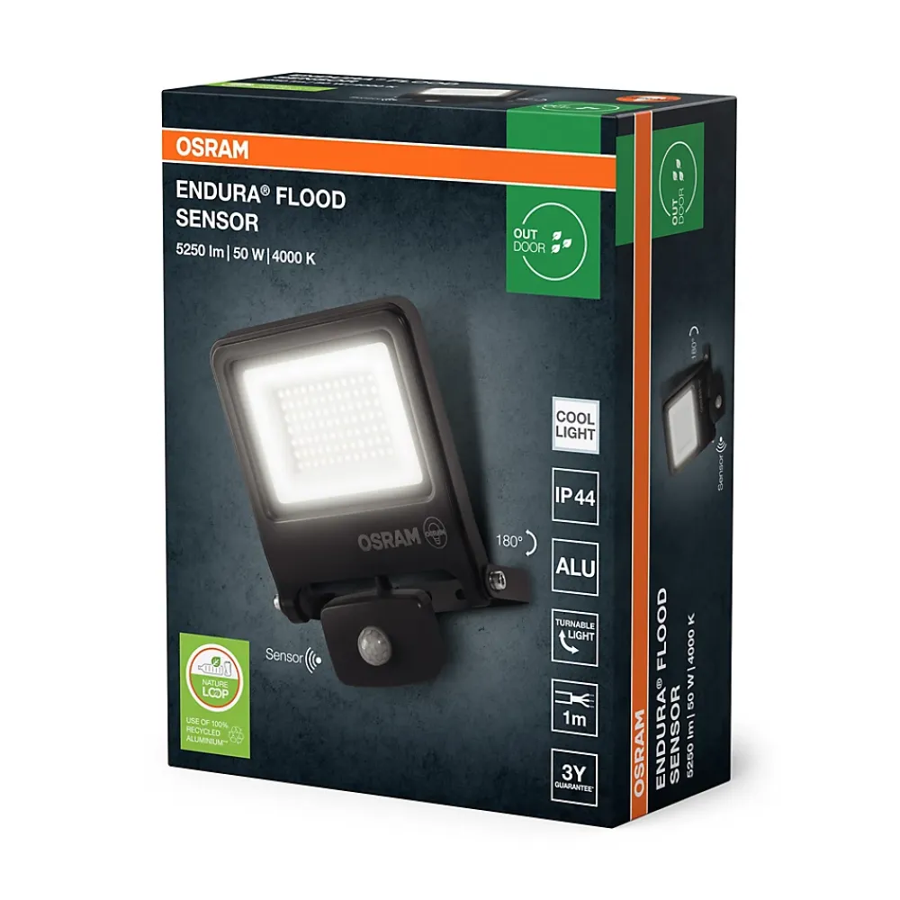 Best Osram Projecteur LED ENDURA FLOOD PC 50 W 4 000 K avec capteur gris
