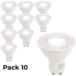 Alpinaluz Ampoule Pour Spot|Ampoule Gu10<Pack de 10 Ampoules LED GU10 7W 45 SMD2835 665lm 220V 6000K Blanc Froid Sans Scintillement