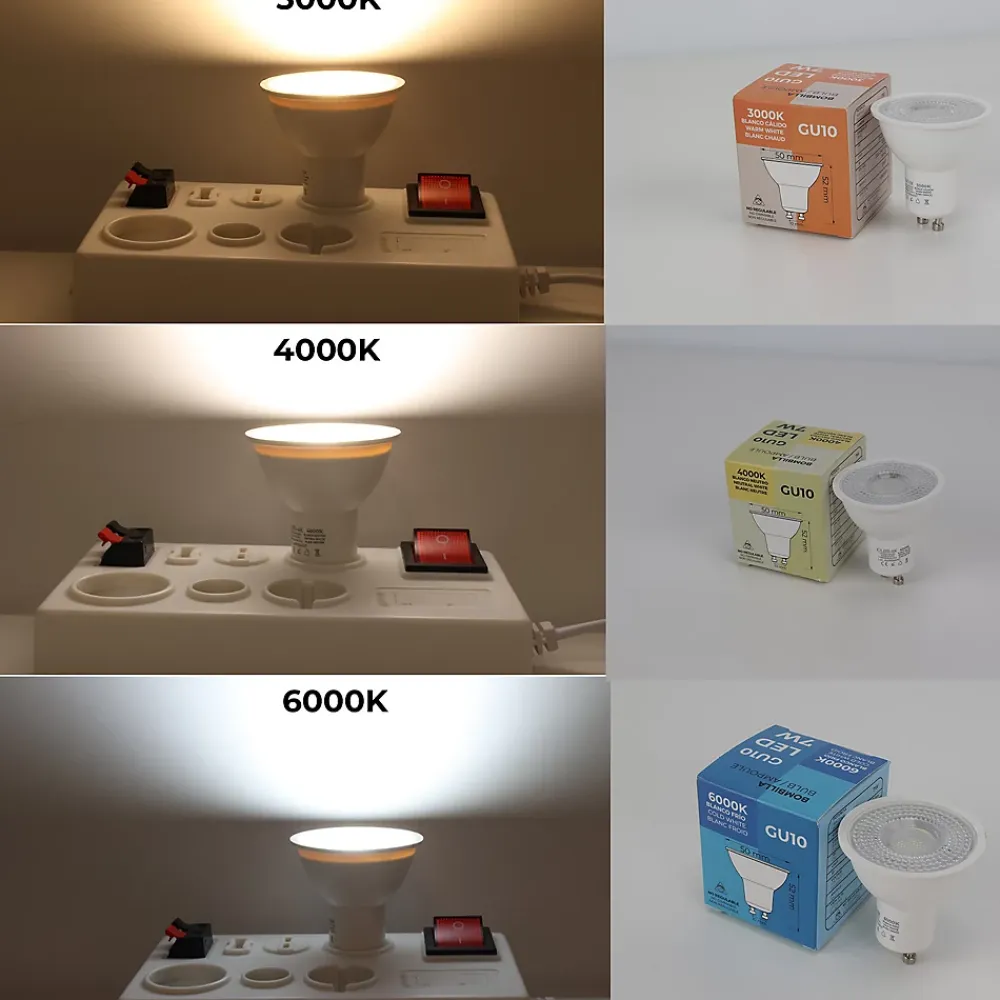 Alpinaluz Ampoule Pour Spot|Ampoule Gu10<Pack de 10 Ampoules LED GU10 7W 45 SMD2835 665lm 220V 6000K Blanc Froid Sans Scintillement