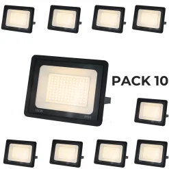 Alpinaluz Projecteur Extérieur<Pack de 10 Projecteur LED Extérieur IP65 Imperméable 100W 9500Lm 3000K Lumière Chaude pour Maison Garage Jardin Terrasse