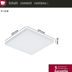 Best Paulmann Panneau LED Smart Home Zigbee 3.0 Velora carré 225x225mm 8,5W 800lm Tunable White Blanc dépoli gradable