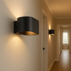 Alpinaluz Applique Pour Salon|Applique Murale Intérieure<Paquet de 2 appliques murales intérieures en aluminium noir avec éclairage en haut et en bas support G9 ampoule non incl