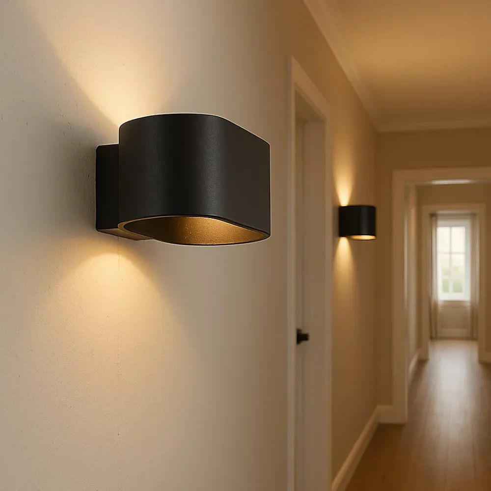 Alpinaluz Applique Pour Salon|Applique Murale Intérieure<Paquet de 2 appliques murales intérieures en aluminium noir avec éclairage en haut et en bas support G9 ampoule non incl