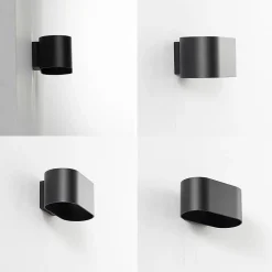 Alpinaluz Applique Pour Salon|Applique Murale Intérieure<Paquet de 2 appliques murales intérieures en aluminium noir avec éclairage en haut et en bas support G9 ampoule non incl