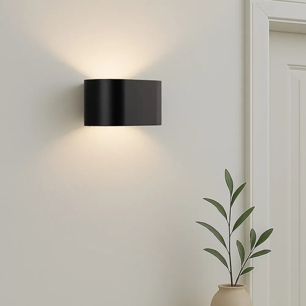 Alpinaluz Applique Pour Salon|Applique Murale Intérieure<Paquet de 2 appliques murales intérieures en aluminium noir avec éclairage en haut et en bas support G9 ampoule non incl