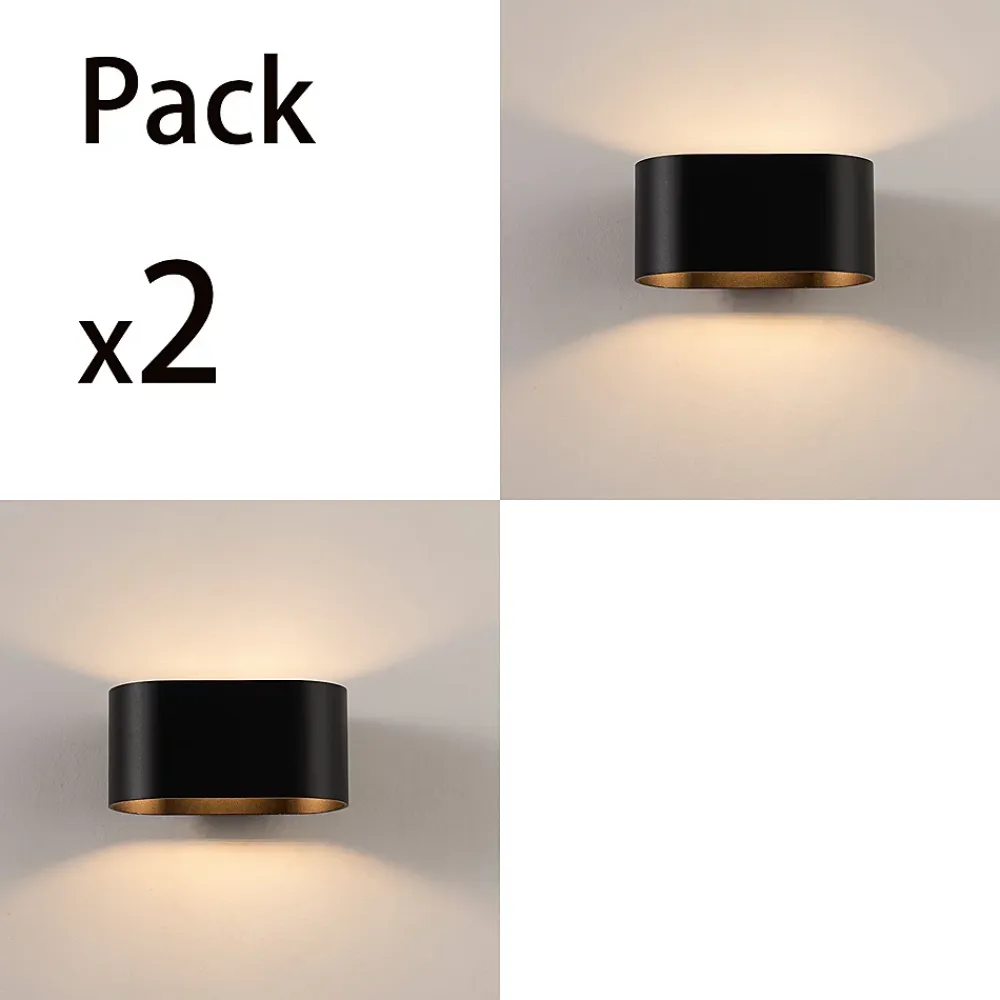 Alpinaluz Applique Pour Salon|Applique Murale Intérieure<Paquet de 2 appliques murales intérieures en aluminium noir avec éclairage en haut et en bas support G9 ampoule non incl