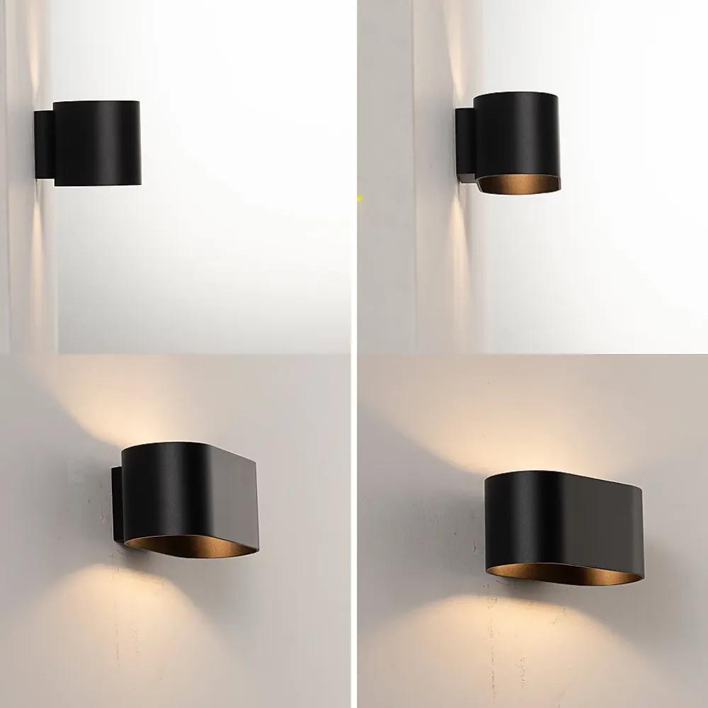Alpinaluz Applique Pour Salon|Applique Murale Intérieure<Paquet de 2 appliques murales intérieures en aluminium noir avec éclairage en haut et en bas support G9 ampoule non incl