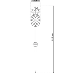 Best Näve Piquet de terre solaire à LED 'ANANAS' orange 81cm , pour l'extérieur, piquet de terre en métal et verre orange, avec LED intégrée