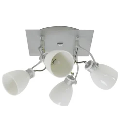 Autres Plafonnier carré gris satiné 4 lumières spots orientables et inclinables 4 x 40 W G9