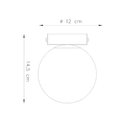 Best Sollux Lighting Plafonnier en acier/verre 1 ampoule 3000K - 12x12x14.5cm Sollux