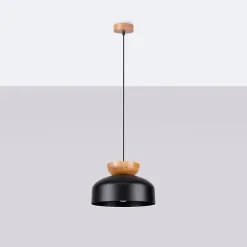 Sollux Lighting Suspension Pour Salon|Suspension Et Lustre<Plafonnier en bois/acier 1 lampes 29.5x29.5x130cm Sollux