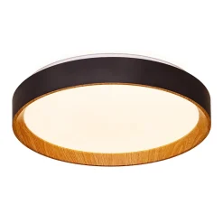 Alpinaluz Plafonnier<Plafonnier LED de plafond 30W 38cm CCT 3000K6000K Noireffet bois Modèle LUNADA