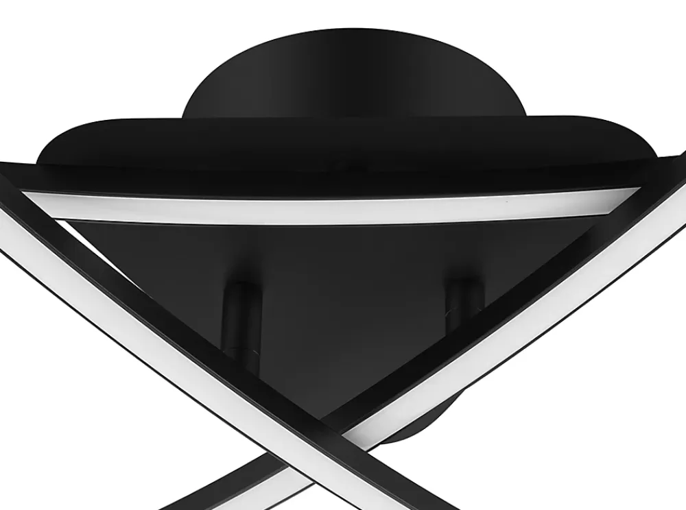 Best GoodHome Plafonnier LED intégrée 1700lm 21W blanc neutre Alani noir mat l.57 x H.9.5 x P.50 cm
