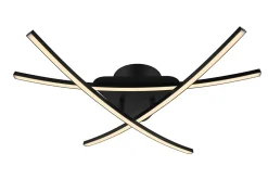 Best GoodHome Plafonnier LED intégrée 1700lm 21W blanc neutre Alani noir mat l.57 x H.9.5 x P.50 cm