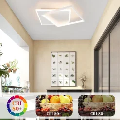 Sale Nettlife Plafonnier LED - Plafonnier LED carré blanc à intensité variable 44 W pour chambre à coucher