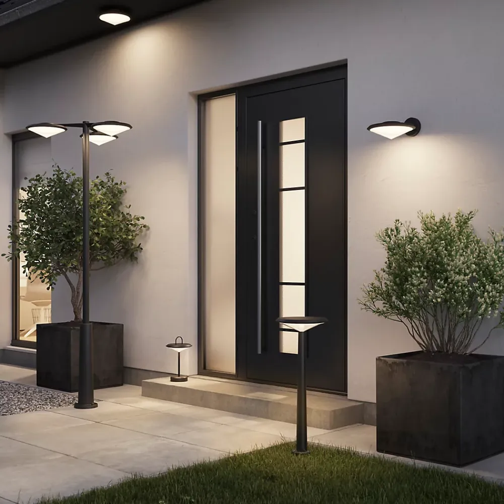 GoodHome Plafonnier Extérieur<Plafonnier Ortano LED intégrée 1100lm 20W IP44 noir