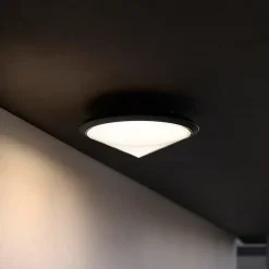 GoodHome Plafonnier Extérieur<Plafonnier Ortano LED intégrée 1100lm 20W IP44 noir