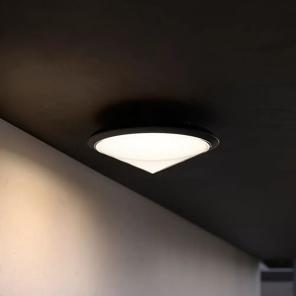 GoodHome Plafonnier Extérieur<Plafonnier Ortano LED intégrée 1100lm 20W IP44 noir