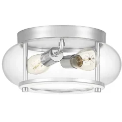 Clearance Elstead Lighting Plafonnier Trilogy 2 lumières Abat-Jour En Verre