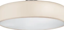 Trio Applique Murale Pour Cuisine|Applique Murale Pour Salle À Manger<Plafonnier 3xE27, max. 60W, Tissu blanc, Nickel mat - - Hotel