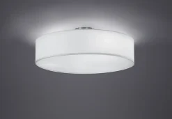 Trio Applique Murale Pour Cuisine|Applique Murale Pour Salle À Manger<Plafonnier 3xE27, max. 60W, Tissu blanc, Nickel mat - - Hotel