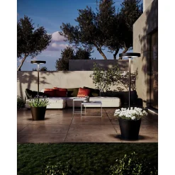 Zafferano Lampe Extérieure|Éclairage Solaire<Poldina Reverso Solar L Corten - Lampadaire LED solaire et rechargeable 11,7W - Lampadaire extérieur et intérieur H.156cm