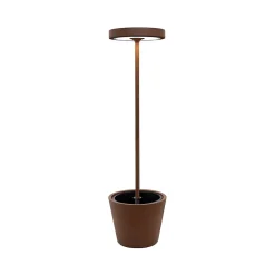 Zafferano Lampe Extérieure|Éclairage Solaire<Poldina Reverso Solar L Corten - Lampadaire LED solaire et rechargeable 11,7W - Lampadaire extérieur et intérieur H.156cm