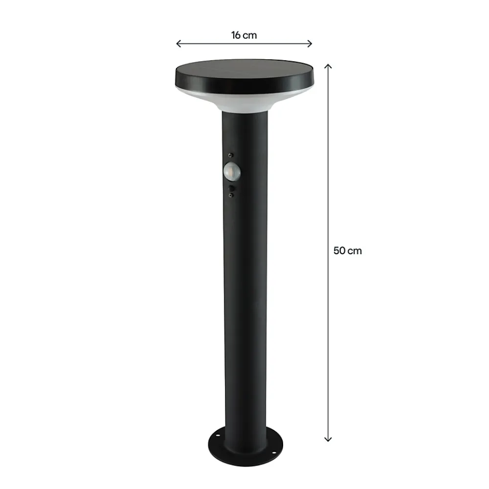 Sale GoodHome Potelet extérieur solaire LED intégrée Cowhorn noir 650 lm IP44