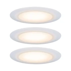 Best Paulmann Premium Spot encastré LED Dim to Warm Suon Kit de base IP44 rond 90mm 3x5W 3x450lm 230V gradable Dim to warm Satiné Blanc