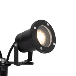 Best Qazqa Projecteur de jardin noir avec câble et prise 2 lumières IP65 - Basic