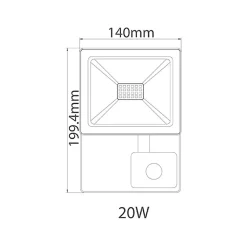 Vito Lighting Projecteur Extérieur<Projecteur LED INDUS-S avec détecteur 20W IP44 6000K