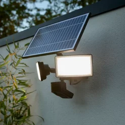 GoodHome Nos Collections Luminaires Extérieurs|Éclairage Solaire<Projecteur solaire LED intégré à détection Davern 2x800lm IP65 noir