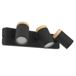 EGLO Réglette Spot De Salle De Bains<Reglette 3 spots de salle de bain Consuma noir mat GU10 IP44 L.40 x l. 12 x H. 10cm