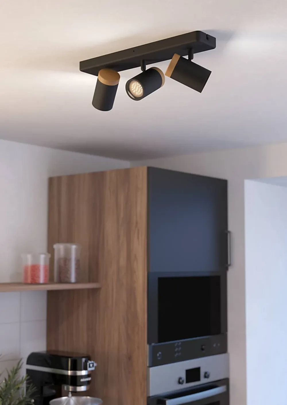 EGLO Réglette Spot De Salle De Bains<Reglette 3 spots de salle de bain Consuma noir mat GU10 IP44 L.40 x l. 12 x H. 10cm