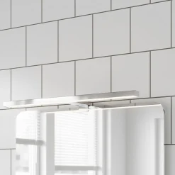 Clearance GoodHome Réglette LED 3 en 1 mur miroir meuble argent IP44 1350lm L.50xl.13,6xP.50cm Craven