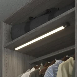 GoodHome Luminaire Pour Dressing<Réglette sous meuble Fiennes LED intégrée blanc neutre IP20 260lm 3.7W L.54xl.4,1xH.2cm noir