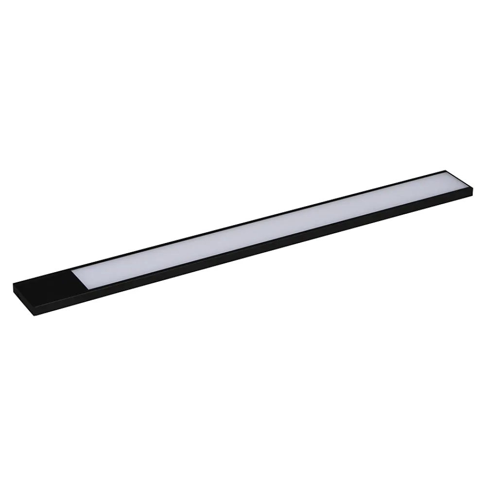 GoodHome Luminaire Pour Dressing<Réglette sous meuble Gamboa LED intégrée blanc neutre IP20 200lm 3.2W L.50xl.5xH.1cm noir