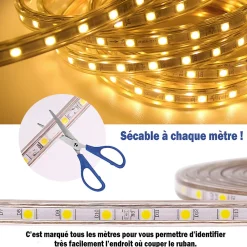 Discount LED7 Ruban Led sécable 2835 120Led/m en silicone 50 Mètres Etanche IP67 BLEU