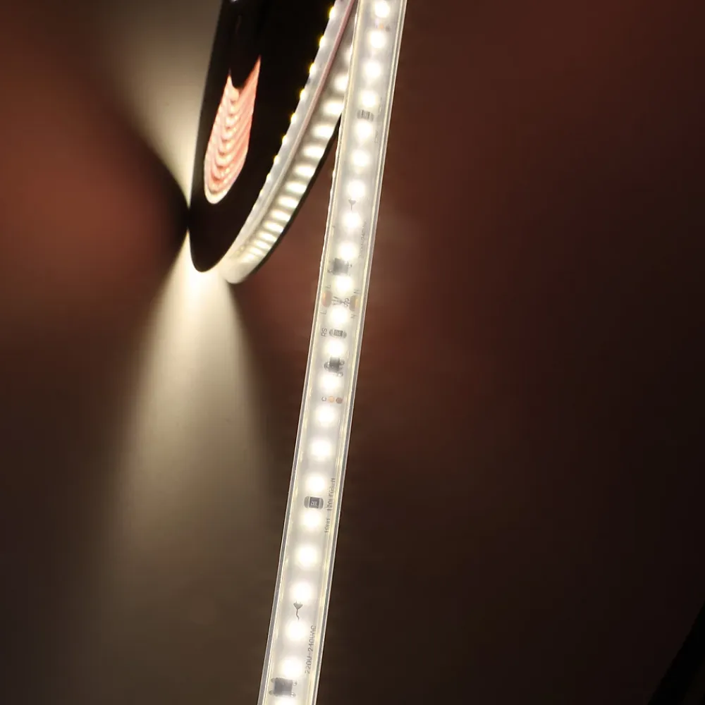 Alpinaluz Ruban Led Extérieur<Ruban LED 220V 75W 15Wm 12mm 120 LEDs SMD2835m Silicone IP67 Coupure tous les 10cm 5m 115lmW 4000K Lumière neutre