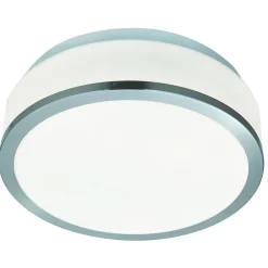Best Search Light Searchlight Discs - Plafonnier encastré à 2 ampoules au fini argent satiné IP44, E27