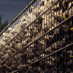 Best Lyghtup Set d'éclairage pour clôture en métal/gabion : 5x Barettes LED de Lg. 2460 m/m Anthracite, 1 tranformateur EU, 1 prolongateur