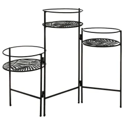 Atmosphera Créateur D'Intérieur Lampe Intérieure<Set de 3 portes plantes - métal - noir - Atmosphera