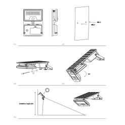 Beneito & Faure Lampe Extérieure|Éclairage Solaire<Sky Solar Sensor - Lampe solaire LED avec détecteur mouvement et de crépuscule, 8 W, 1600 lm, 4000K, IP54 - Beneito Faure - Blanc